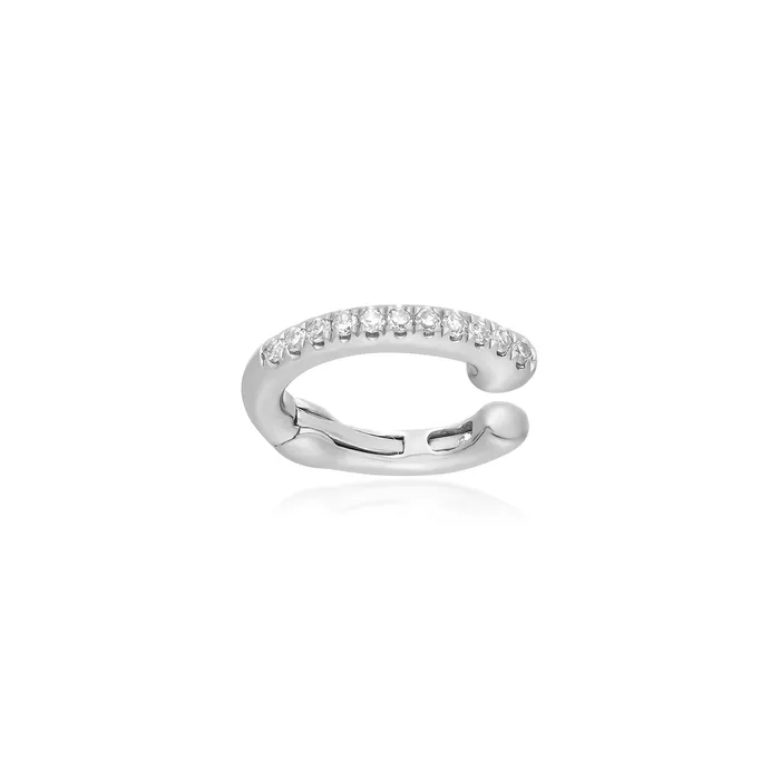 Single Diamond Ear Cuff EF COLLECTION Earrings