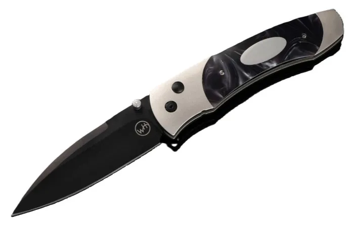 WILLIAM HENRY LLC Necklaces Titanium pocketknife with compressed acrylic resin and stainless blade