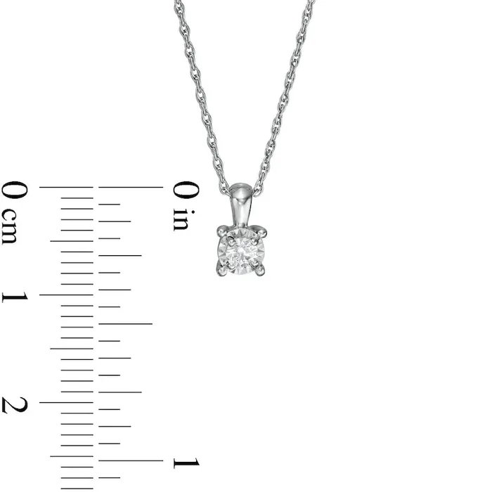 01 CT Natural Diamond Solitaire Pendant in Sterling Silver Goldia Necklaces