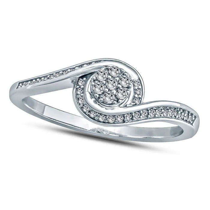 013 CT TW Composite Natural Diamond Bypass Frame Promise Ring in Solid 10K White Gold Goldia Rings 013 CT TW Composite Natural Diamond Bypass Frame Promise Ring in Solid 10K White Gold Goldia Rings