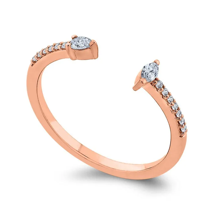 017 CT TW Natural Diamond MultiShape Open Ring in Solid 10K Rose Gold Goldia Rings 017 CT TW Natural Diamond MultiShape Open Ring in Solid 10K Rose Gold Goldia Rings