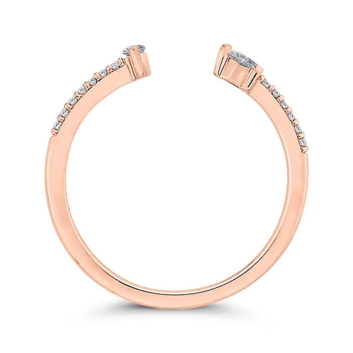 017 CT TW Natural Diamond MultiShape Open Ring in Solid 10K Rose Gold Goldia Rings 017 CT TW Natural Diamond MultiShape Open Ring in Solid 10K Rose Gold Goldia Rings