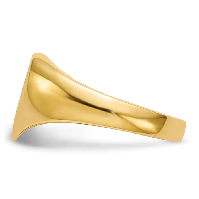 14K Yellow Gold 005ct Real Diamond Closed Back 90x90mm Heart Signet Ring Goldiacom Rings