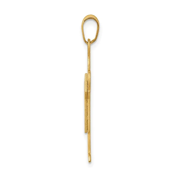 14k Yellow Gold Solid Satin Engravable Boy Charm Goldia Charm Necklaces