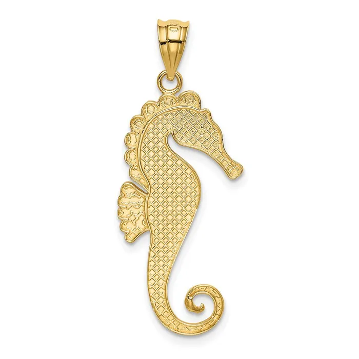 Charm Necklaces Goldia 14k Yellow Rhodium Gold Rhodium Seahorse Charm