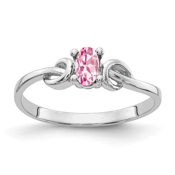 Goldia 14k White Gold 5x3mm Oval Pink Tourmaline Ring Rings