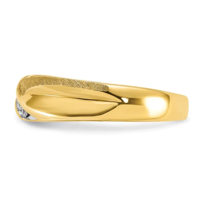 Goldia 14k Yellow Gold Mens Polished and Satin Diamond Ring Mounting Rings