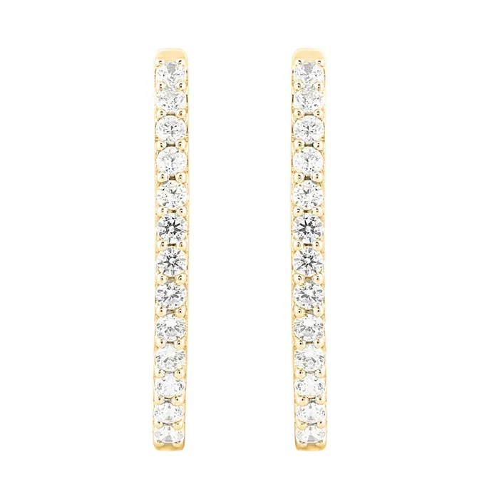 Goldia Earrings 3 CT TW Diamond MarquiseShaped InsideOut Hoop Earrings in 10K Gold Goldia Earrings 3 CT TW Diamond MarquiseShaped InsideOut Hoop Earrings in 10K Gold