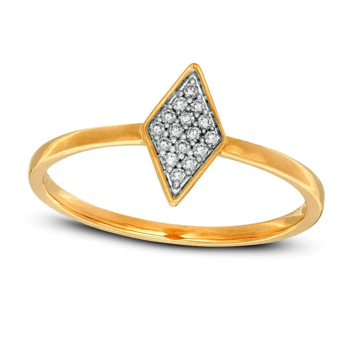 Goldia Rings 007 CT TW Composite Natural Diamond KiteShaped Ring in Solid 10K Yellow Gold Goldia Rings 007 CT TW Composite Natural Diamond KiteShaped Ring in Solid 10K Yellow Gold