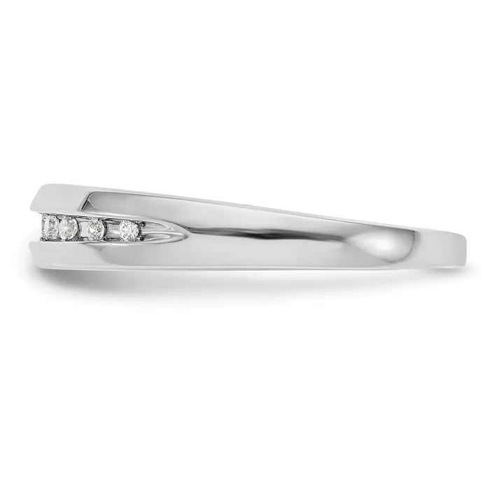 Goldia Rings 013ct CZ Solid Real 14K White Gold Mens Wedding Band Ring