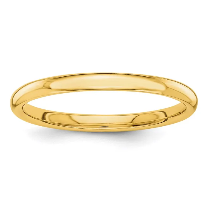 Goldia Rings Solid 10K Yellow Gold Polished 2mm MensWomens Wedding Band Ring Size 4