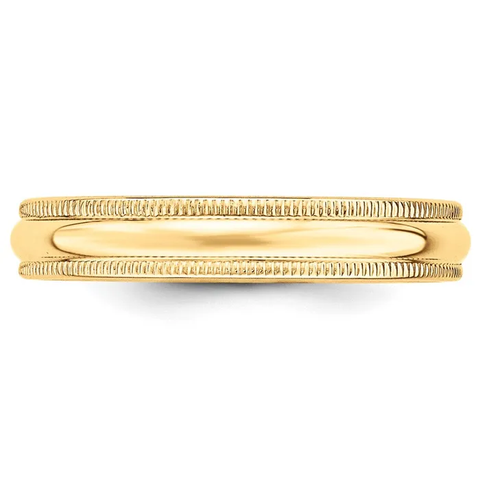 Goldia Rings Solid 14K Yellow Gold 4mm Milgrain HalfRound Wedding MensWomens Wedding Band Ring Size 7 Goldia Rings Solid 14K Yellow Gold 4mm Milgrain HalfRound Wedding MensWomens Wedding Band Ring Size 7
