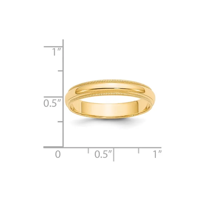 Goldia Rings Solid 14K Yellow Gold 4mm Milgrain HalfRound Wedding MensWomens Wedding Band Ring Size 7 Goldia Rings Solid 14K Yellow Gold 4mm Milgrain HalfRound Wedding MensWomens Wedding Band Ring Size 7