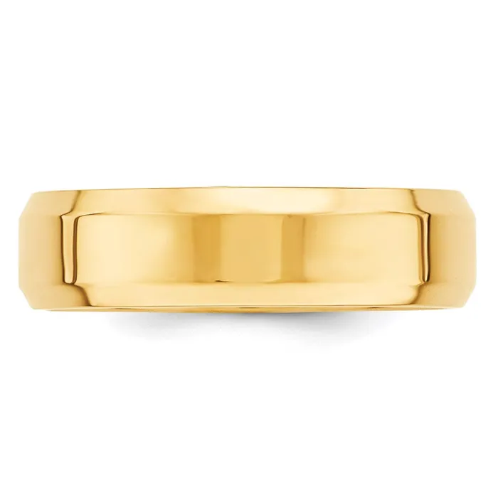 Goldia Rings Solid 14K Yellow Gold 6mm Bevel Edge Comfort Fit MensWomens Wedding Band Ring Size 45 Goldia Rings Solid 14K Yellow Gold 6mm Bevel Edge Comfort Fit MensWomens Wedding Band Ring Size 45