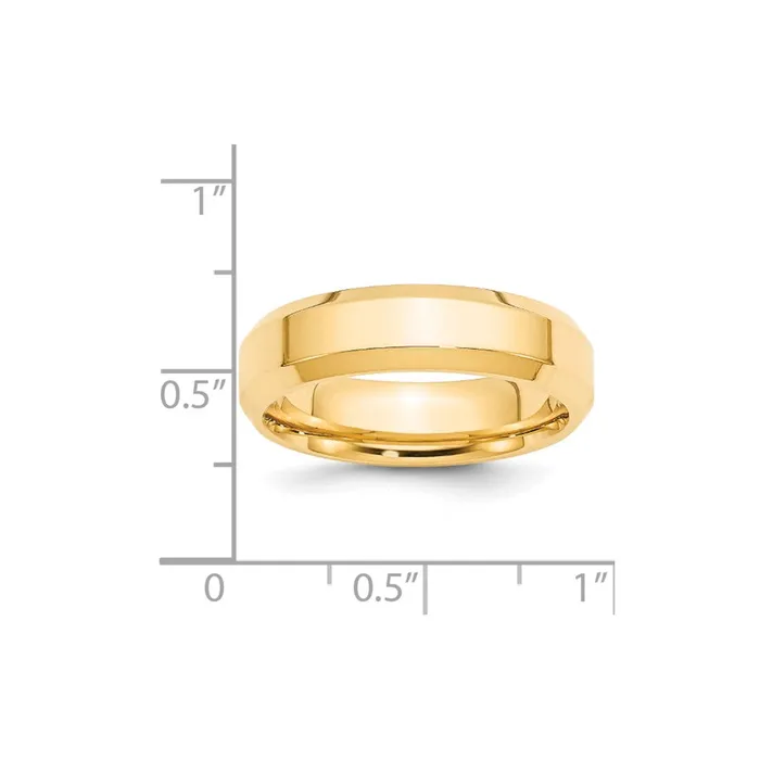 Goldia Rings Solid 14K Yellow Gold 6mm Bevel Edge Comfort Fit MensWomens Wedding Band Ring Size 45 Goldia Rings Solid 14K Yellow Gold 6mm Bevel Edge Comfort Fit MensWomens Wedding Band Ring Size 45