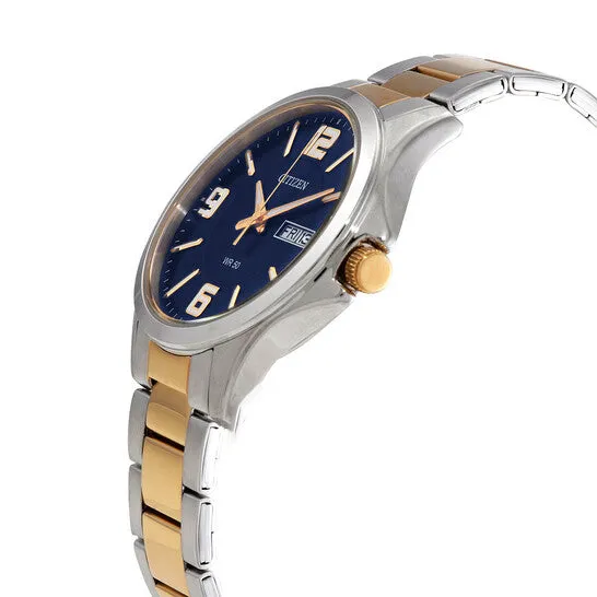 JMS always Rings Original Citizen Quartz Blue Dial Twotone Mens Watch BF200457L JMS always Rings Original Citizen Quartz Blue Dial Twotone Mens Watch BF200457L