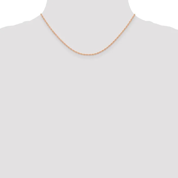 Necklaces 14K Rose Gold 16 inch Carded 115mm Cable Rope with Spring Ring Clasp Chain Necklace QGold Necklaces 14K Rose Gold 16 inch Carded 115mm Cable Rope with Spring Ring Clasp Chain Necklace QGold