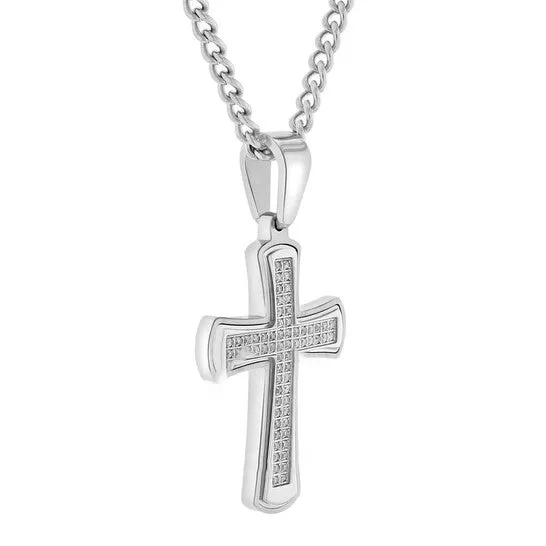 Necklaces Original Robert Alton 38CTW Diamond Stainless Steel Cross Pendant JMS always Necklaces Original Robert Alton 38CTW Diamond Stainless Steel Cross Pendant JMS always