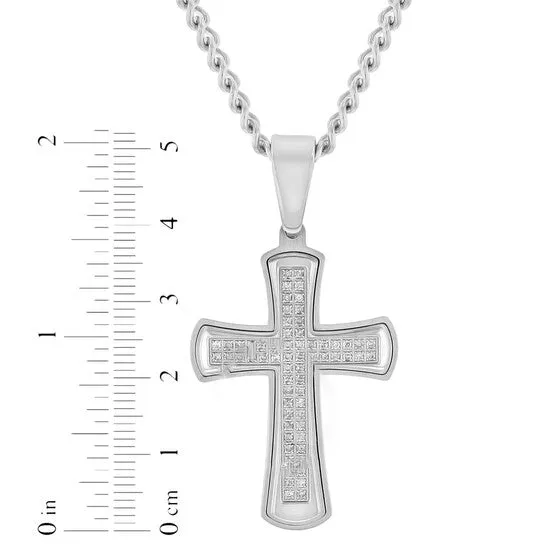 Necklaces Original Robert Alton 38CTW Diamond Stainless Steel Cross Pendant JMS always Necklaces Original Robert Alton 38CTW Diamond Stainless Steel Cross Pendant JMS always