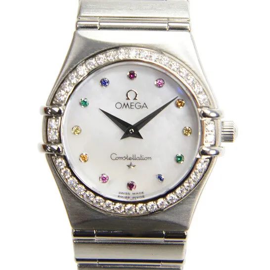 Original Preowned Omega Constellation Quartz Diamond White Dial Ladies Watch 14767900 JMS always Watches