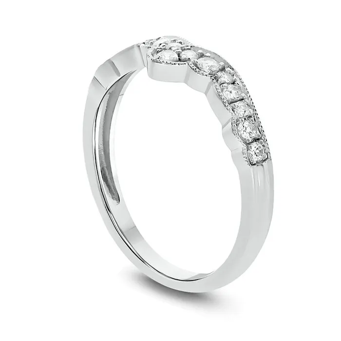 Rings 033 CT TW Natural Diamond Antique VintageStyle Crown Contour Wedding Band in Solid 10K White Gold Goldia Rings 033 CT TW Natural Diamond Antique VintageStyle Crown Contour Wedding Band in Solid 10K White Gold Goldia