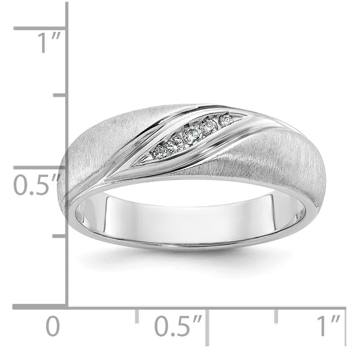 Rings 14k White Gold Mens Polished and Satin Diamond Ring Mounting Goldia