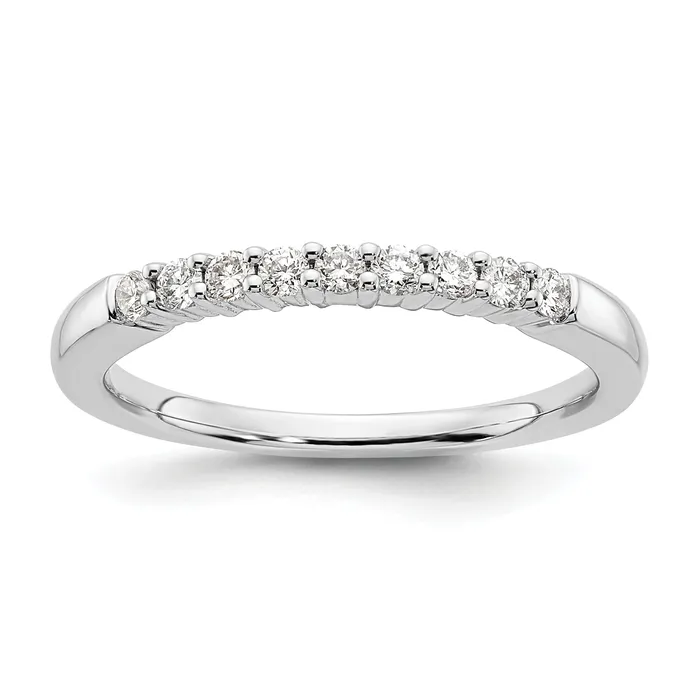 Rings Goldia 023ct CZ Solid Real 14K White Gold 9Stone Wedding Band Ring