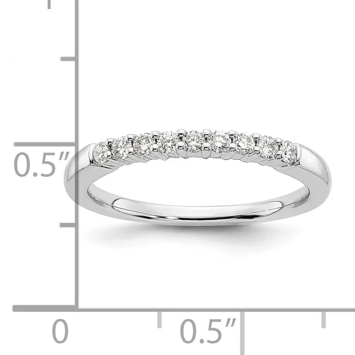 Rings Goldia 023ct CZ Solid Real 14K White Gold 9Stone Wedding Band Ring