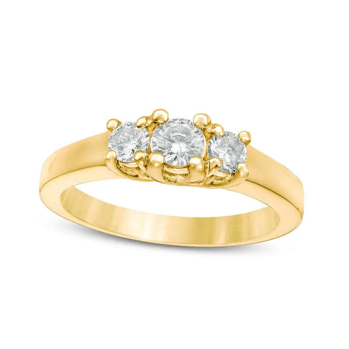 Rings Goldia 050 CT TW Natural Diamond Three Stone Engagement Ring in Solid 14K Gold Rings Goldia 050 CT TW Natural Diamond Three Stone Engagement Ring in Solid 14K Gold