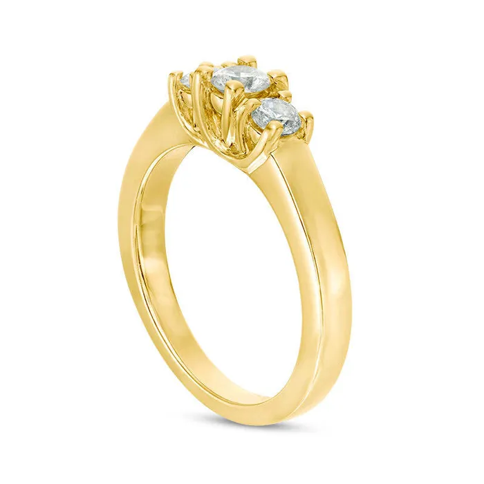 Rings Goldia 050 CT TW Natural Diamond Three Stone Engagement Ring in Solid 14K Gold Rings Goldia 050 CT TW Natural Diamond Three Stone Engagement Ring in Solid 14K Gold