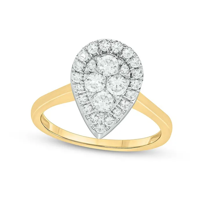 Rings Goldia 075 CT TW Composite PearShaped Natural Diamond Frame Engagement Ring in Solid 10K Yellow Gold Rings Goldia 075 CT TW Composite PearShaped Natural Diamond Frame Engagement Ring in Solid 10K Yellow Gold
