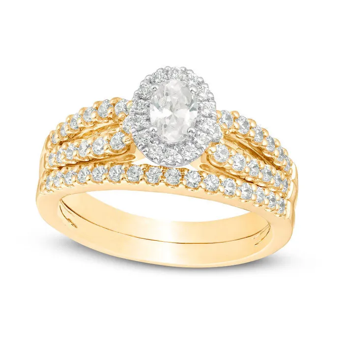 Rings Goldia 10 CT TW Certified Oval Natural Diamond Frame Split Shank Bridal Engagement Ring Set in Solid 14K Gold II1 Rings Goldia 10 CT TW Certified Oval Natural Diamond Frame Split Shank Bridal Engagement Ring Set in Solid 14K Gold II1