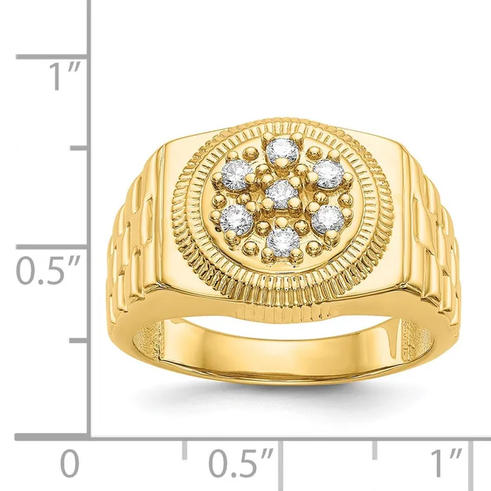 Rings Goldiacom 14K Yellow Gold AAA Real Diamond mens ring