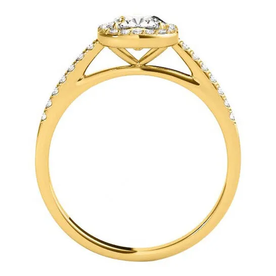 Rings JMS always Original Maulijewels 125 Carat Cushion Cut Halo Diamond Moissanite Engagement Ring In 14K Yellow Gold