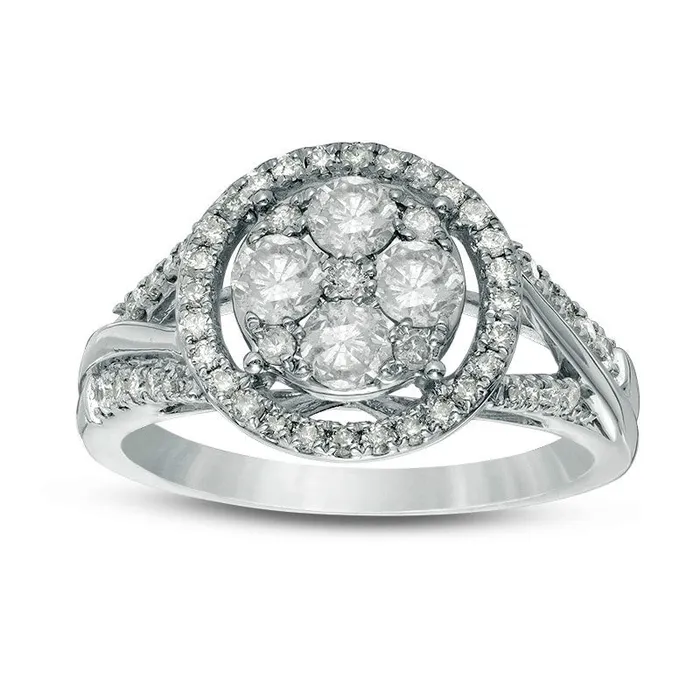 Rings Previously Owned 10 CT TW Composite Natural Diamond Frame Engagement Ring in Solid 10K White Gold Goldia Rings Previously Owned 10 CT TW Composite Natural Diamond Frame Engagement Ring in Solid 10K White Gold Goldia