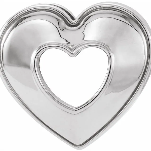 14K White 14x14 mm Heart Slide Pendant TreasureFineJewelers Necklaces