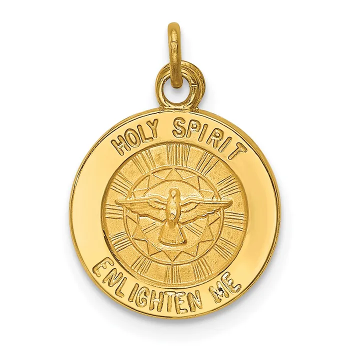 14k Yellow Gold Holy Spirit Medal Charm TreasureFineJewelers Charm Necklaces