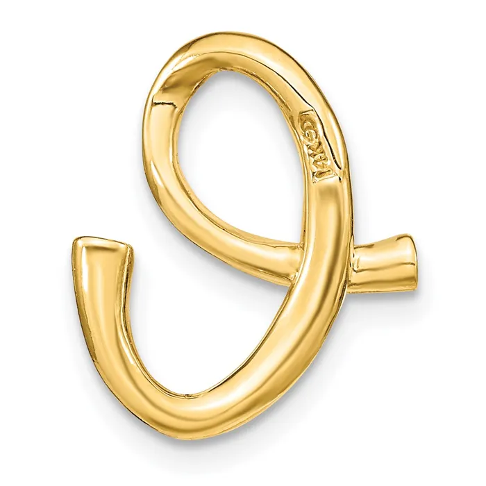 14k Yellow Gold Polished Letter E Initial Slide TreasureFineJewelers Necklaces