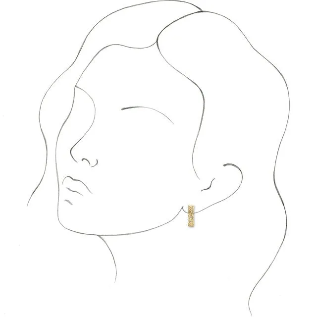 Earrings TreasureFineJewelers 14K Yellow Gold 196 mm Chain Link Hoop Earrings