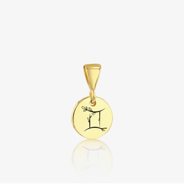 Gemini Zodiac Sign Pendant ONLY 14K 925K Gold Vermeil Ema Jewels PreStyled Sets