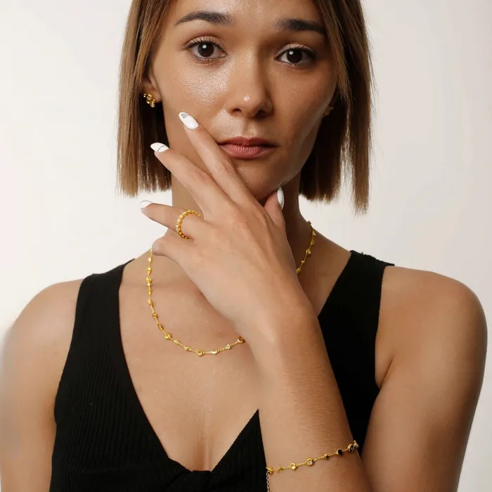 Honeycomb With Honey Ring Life With MaKs Honeycomb Bee Kind Jewelry Collection Trendolla Jewelry Rings