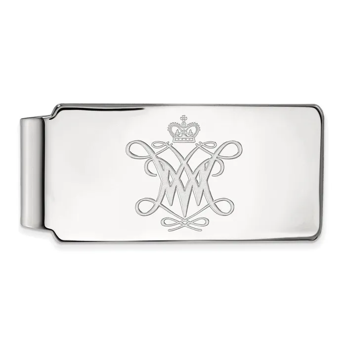 Necklaces Sterling Silver Rhodiumplated College of William and Mary Money Clip TreasureFineJewelers