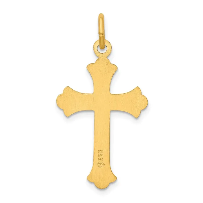 Necklaces TreasureFineJewelers Sterling Silver 24k Gold plated Cross Pendant
