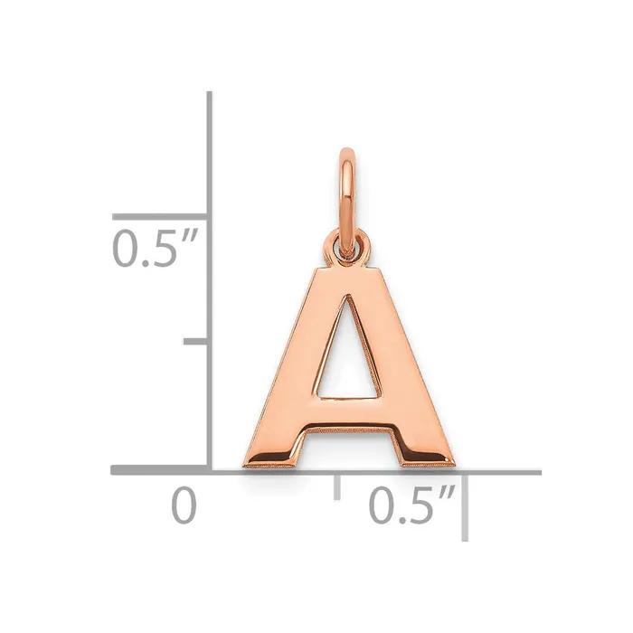 Necklaces TreasureFineJewelers Sterling Silver Roseplated Letter A Initial Pendant