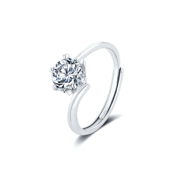 Rings Snowflake Moissanite Adjustable Openended Ring Trendolla Jewelry