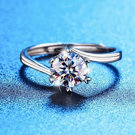 Rings Snowflake Moissanite Adjustable Openended Ring Trendolla Jewelry