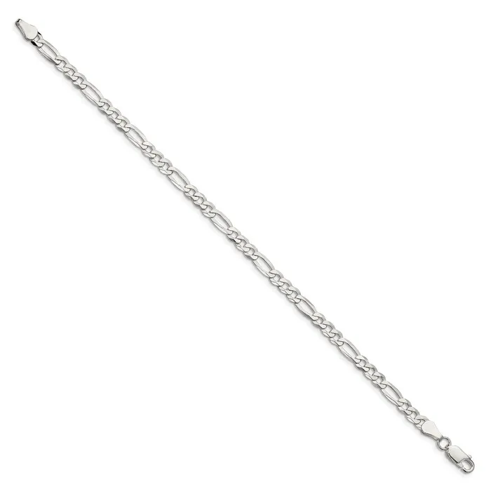 Rings TreasureFineJewelers Sterling Silver 45mm Lightweight Flat Figaro Chain