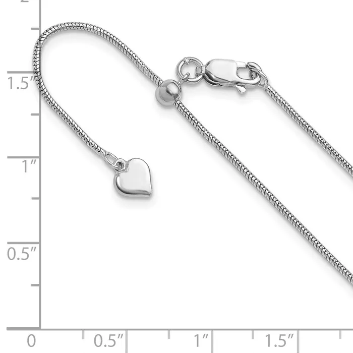 Rings TreasureFineJewelers Sterling Silver Adjustable 11mm Snake Chain