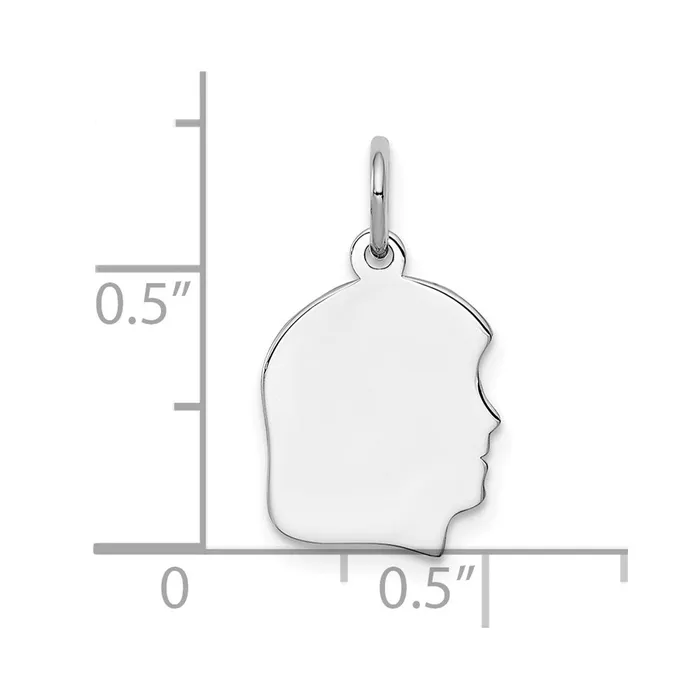 Sterl Silver Rhplt Engraveable Girl Polished FrontSatin Back Disc Charm TreasureFineJewelers Charm Necklaces
