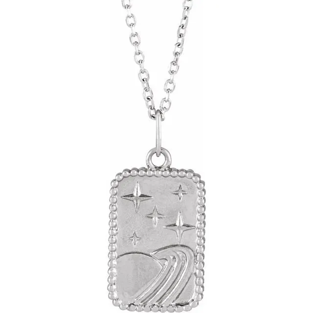 TreasureFineJewelers 14K White Gold Galaxy 1618 Necklace Necklaces